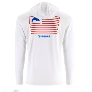 Simms White Flag Artist Series Tech Long-Sleeve Fishing Hoodie Men